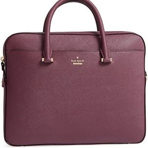 Kate Spade Deep Plum Saffiano 13” Laptop Bag